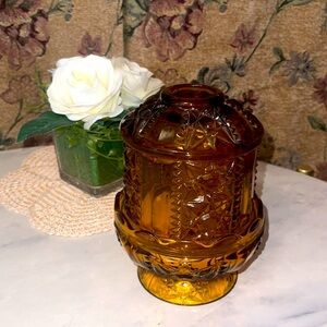 ⚜️ Vintage Amber Glass Fairy Lamp⚜️